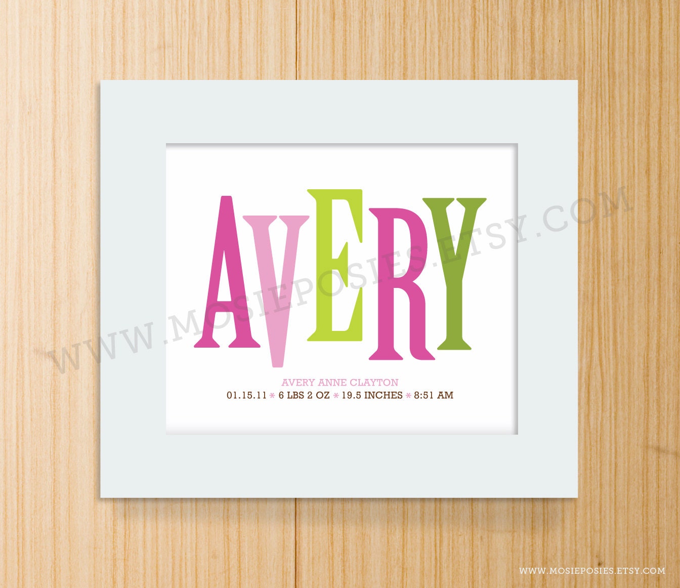 Personalized Name and Birth Announcement Print