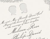 Letterpress Wedding Invitation - Silhouettes