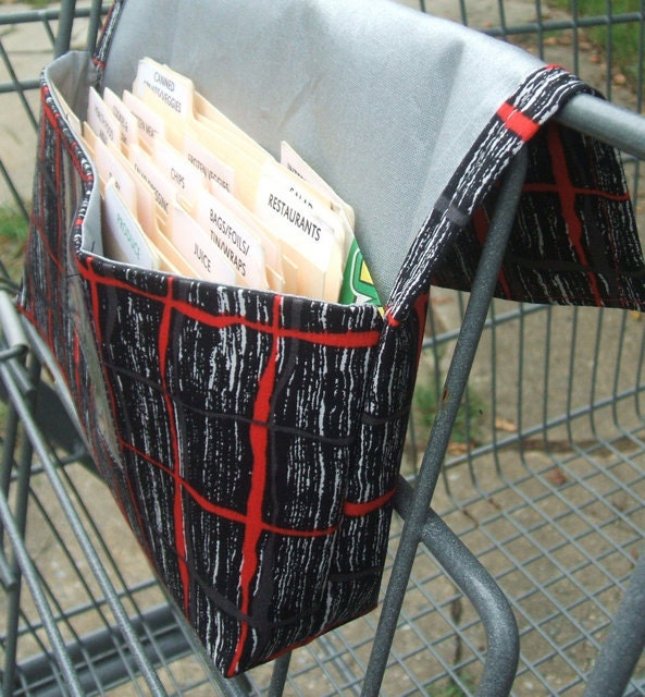 Coupon Organizer Wallet Black Red White with Silver or Black Lining