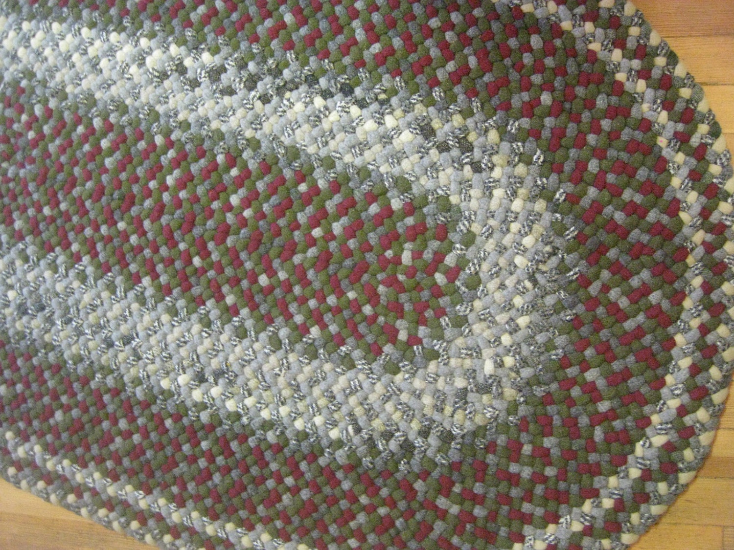 Thick Wool Braided Rug  free shipping