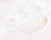 Swing Arc. Minimal simple everyday layered tiered chain sterling silver curved line hammered bar tube minimalist gift sister bridal