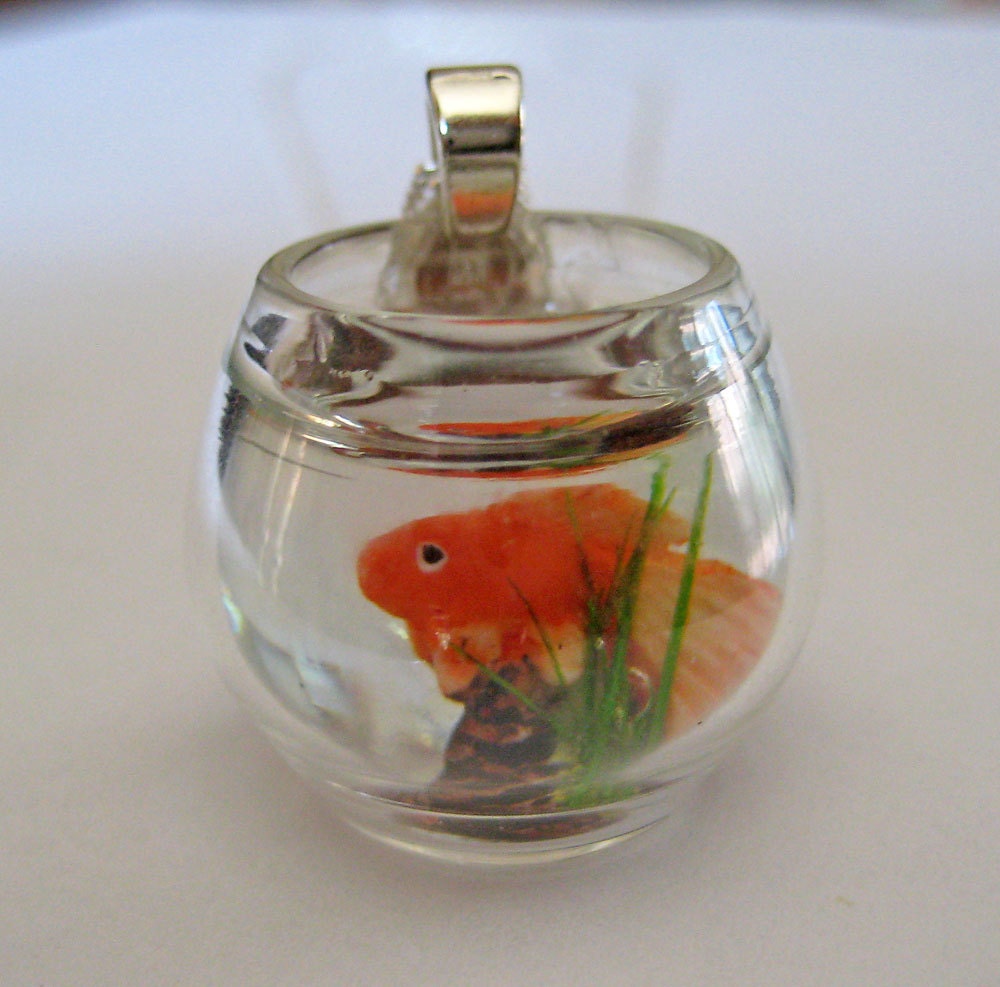 Miniature Pet Goldfish Bowl Necklace