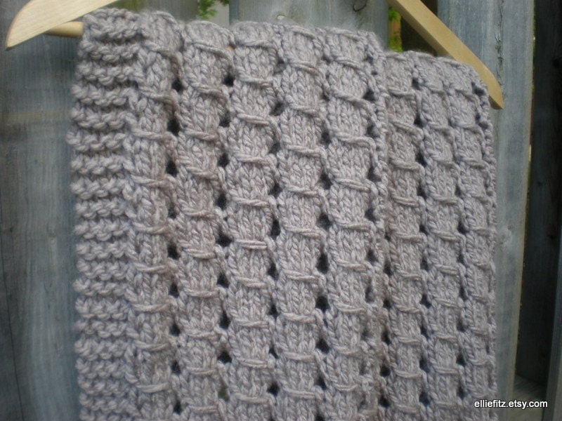 Chunky Lace Baby Blanket Knitting Pattern by