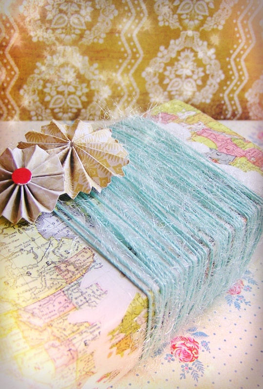 Aqua Blue Pixie tinsel cording trim - novelty, dainty, garland, sparkle, glitter, luxe wedding, holiday, craft, supply - 15 yds