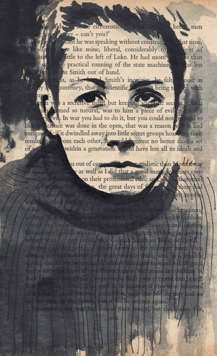 The 400 Blows - original painting on vintage page