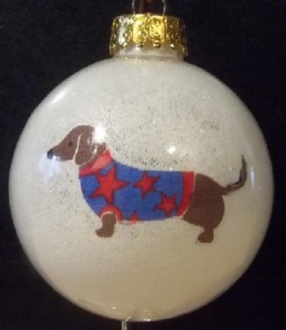 DACHSHUND Weiner Dog ORNAMENT Glow In Dark Bulb