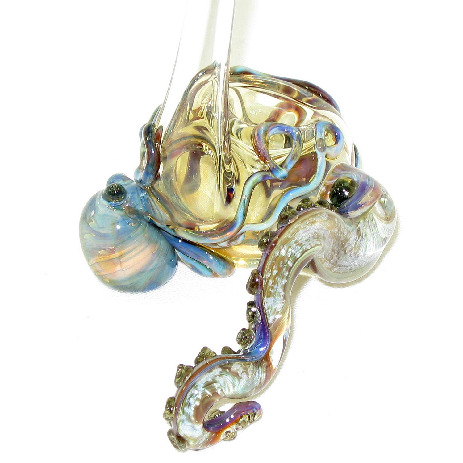 Octopus Sherlock Dichroic Tentacle Standing Fumed Color Changing Hand Blown Glass
