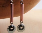 Copper Dangle Earring Hardware Jewelry Long Mixed Metal Eco Friendly Earrings