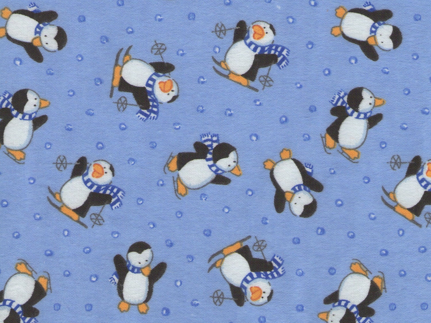 Penguins Cozy Soft 100% cotton flannel fabric 1 yard x 44 inches
