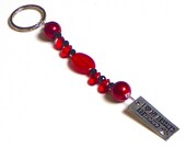Greyhound Rescue Beaded Keychain OOAK