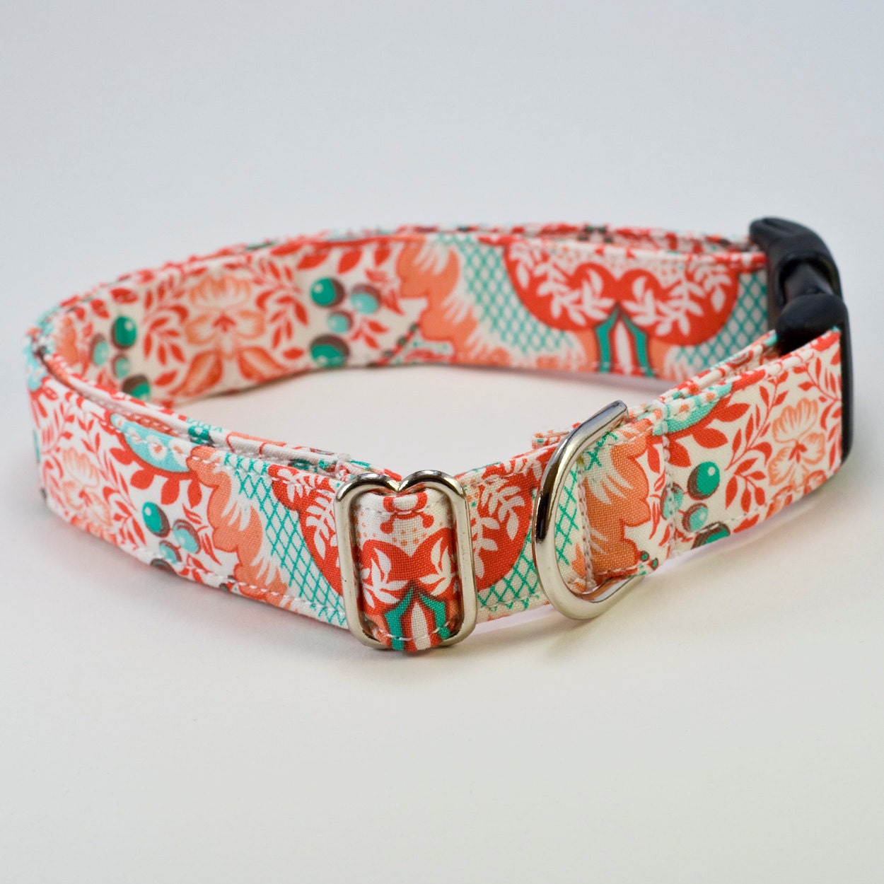 Green and Red Handmade Dog Collar