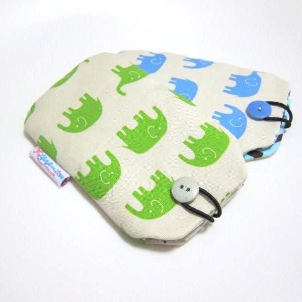 iPhone case iPhone pouch in rows of elephants ( 2 colors of choice)