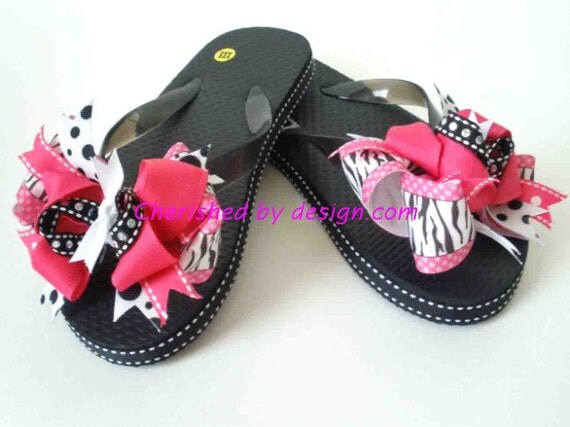 One Pair of Hair Bow Flip Flops Il_570xn
