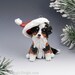 Bernese Mountain Dog Ornament Santa Hat Porcelain