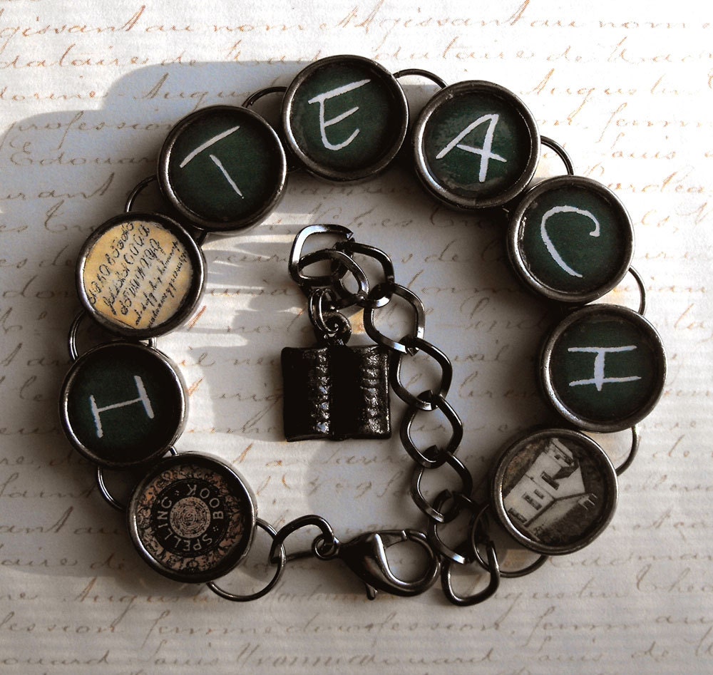Teachers I Teach Bracelet Blackboard Teaching Education Themed Jewelry