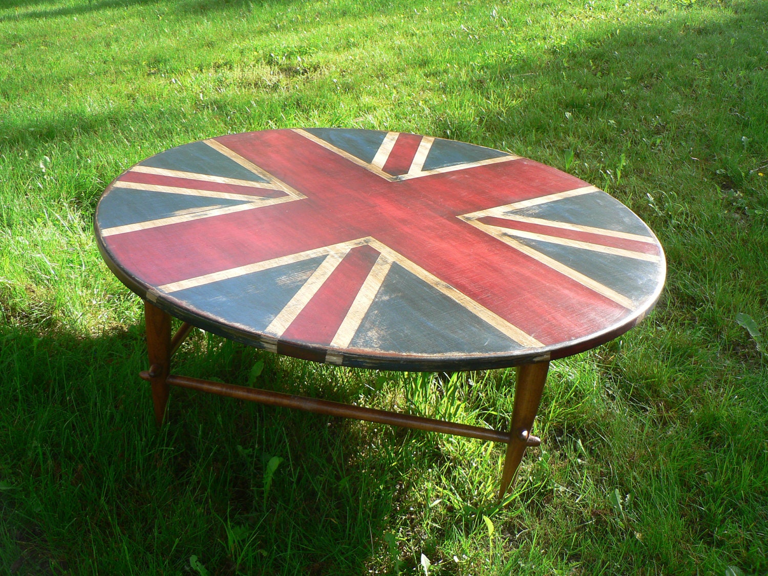 SPECIAL ORdER : Super CHiC hand painted Union JACK English flag antique wood Dresser (Special orders AVAILABLE)