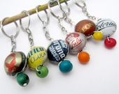 bottlecap keyring, recycled bottlecap keychain, ecofriendly gift, gift for dad, beer keyring