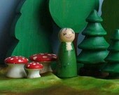 WoodenToy - Wooden Peg Doll, Fairy Ivy / Waldorf Montessori Toys - The Enchanted Cupboard