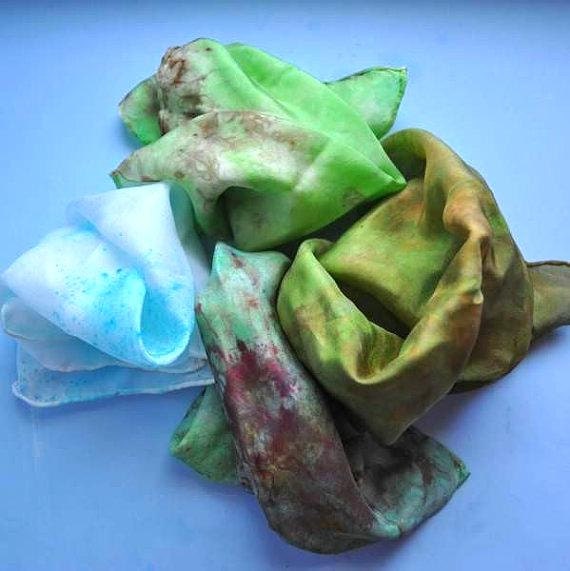 Play Silk - Waldof Toy - The ORIGINAL Variegated Four Seasons  Playsilk Set (11" square)  -  Landscape PLay