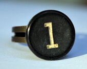 Number One Typewriter Key Ring