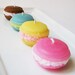 FRENCH MACARON CANDLES - Set of 4 - Assorted Fruit & Coffee Scented