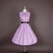 vintage 1950s dress 50s dress full skirt striped pastel party plus size