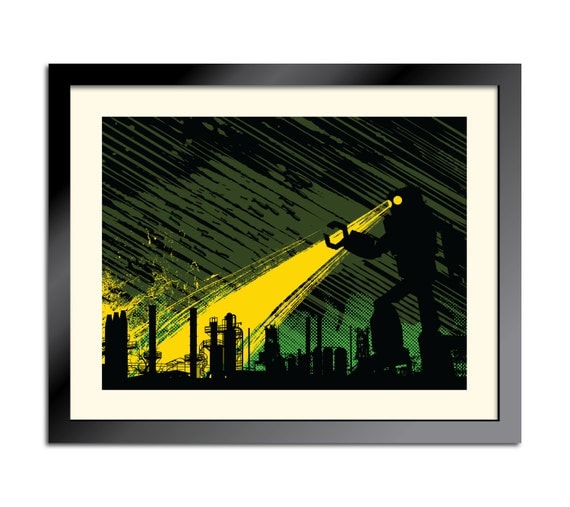Monstrous Robot Marches On the Factory 18x24 limited-run poster