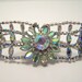JayKel sterling center flower green ab rhinestone bracelet