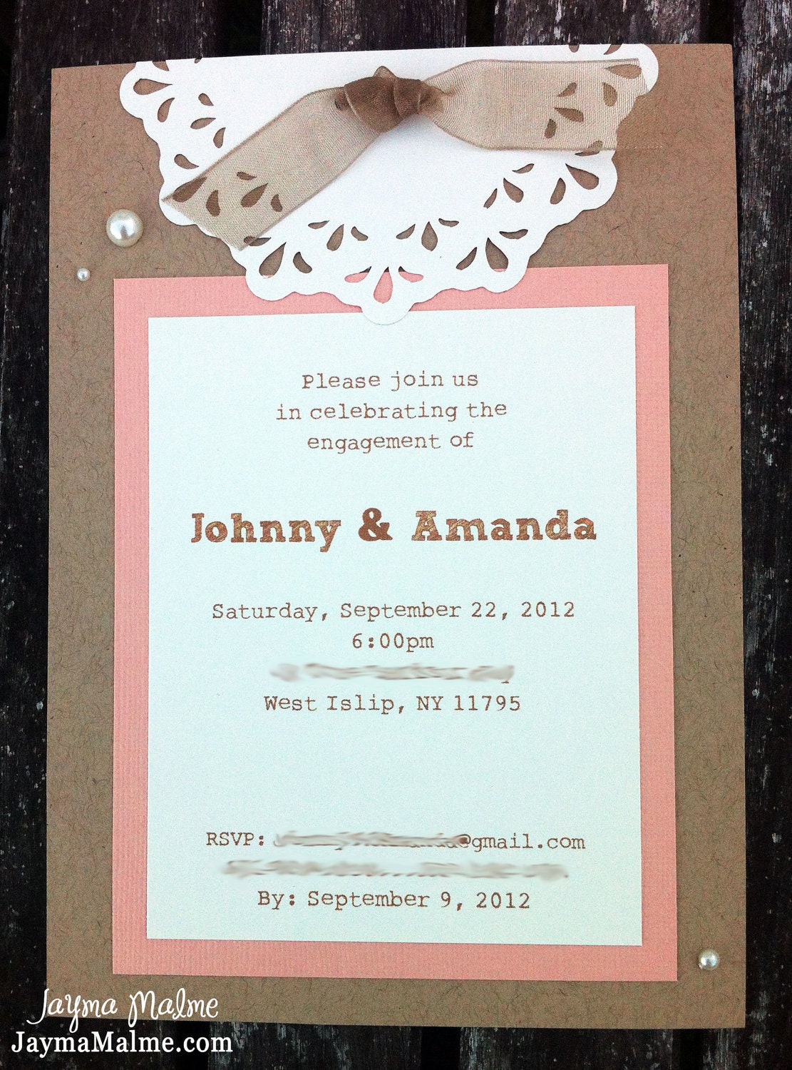 Pearls & Lace Engagement Party Invitations - Custom