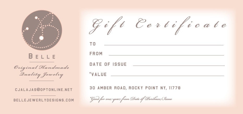Belle Designs Gift Certificate