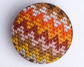 Tribal Brooch (Burgundy, orange, pink, brown, gold, earthy, chevron)