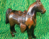 SALE Heavy Vintage Copper Horse Statue