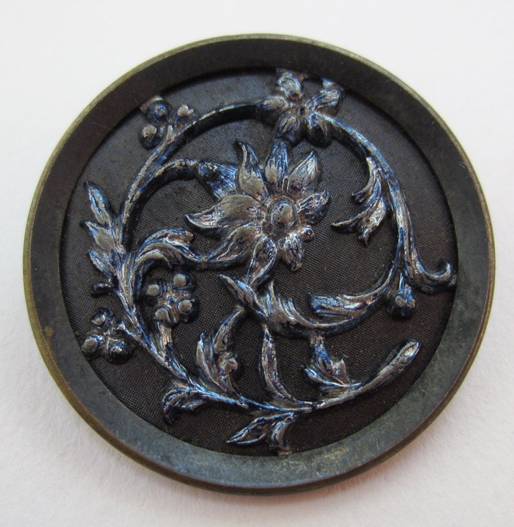 antique button - Blue State