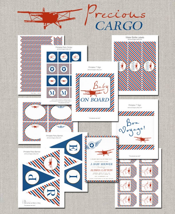 Precious Cargo Vintage Airplane Party Collection - DIY