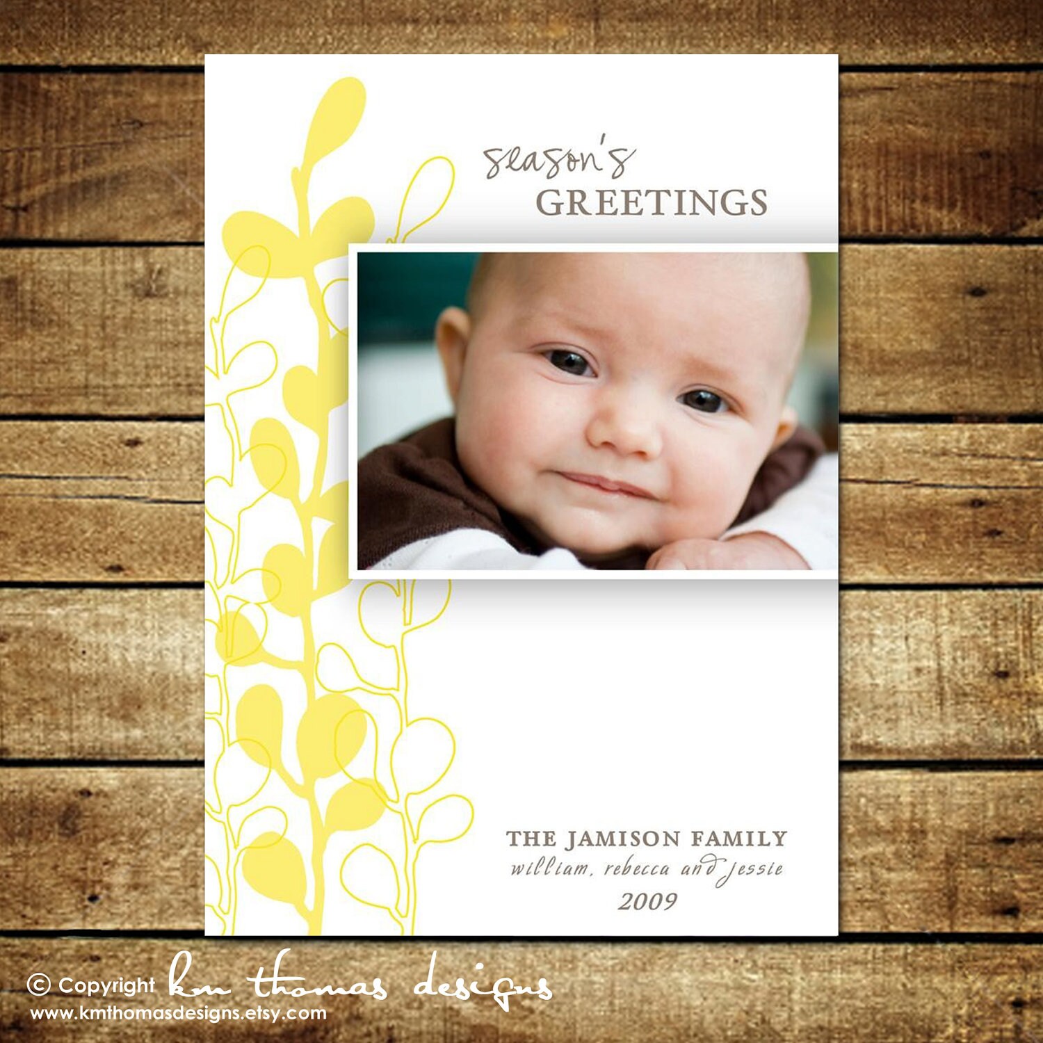 MODERN BRANCHES...Custom Photo Holiday Card...by KM Thomas Designs Il_570xn
