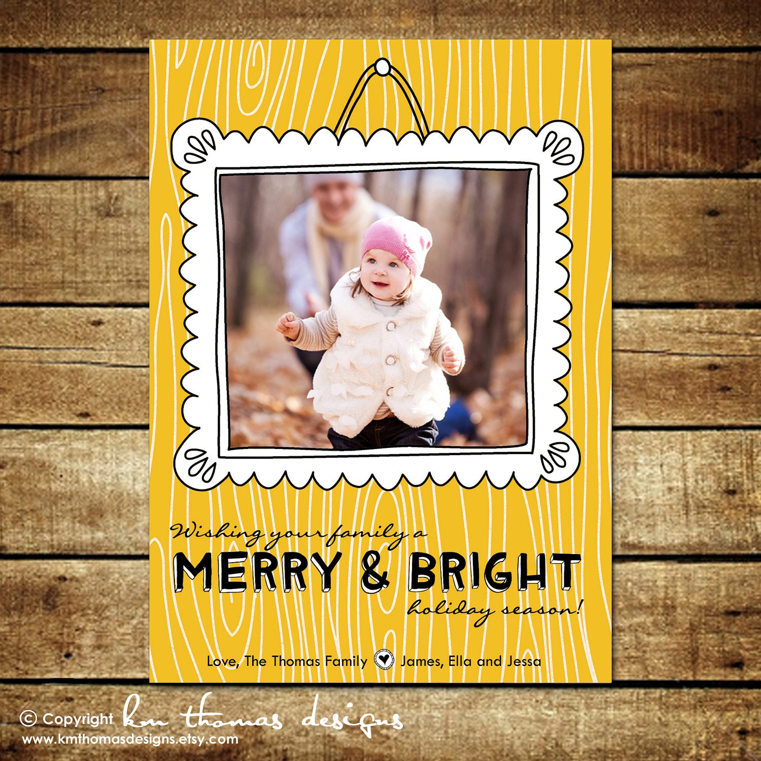 DOODLE FUN...Custom Photo Holiday Card...by KM Thomas Designs Il_570xn