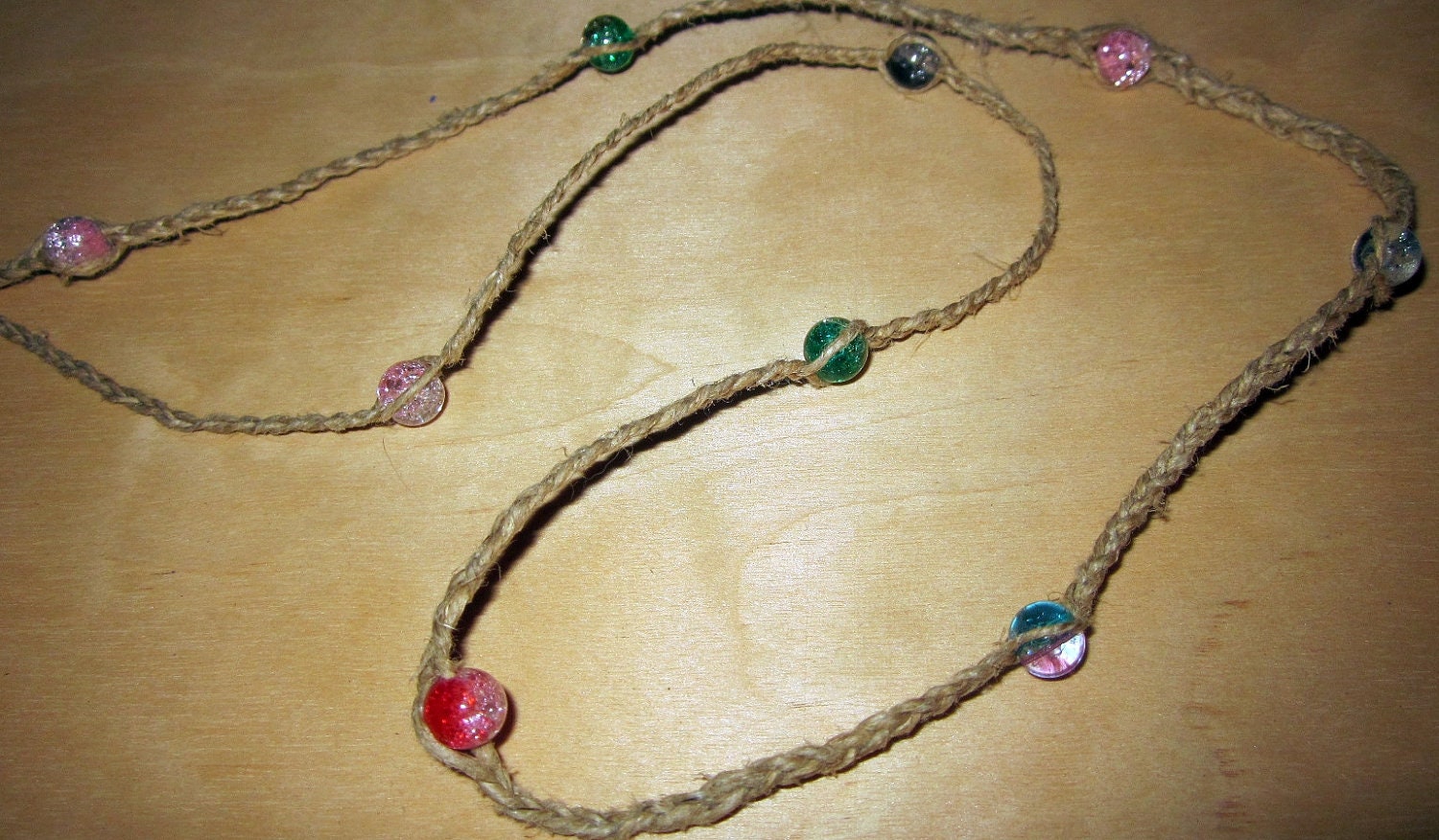 Beaded Hemp Hippie Necklace
