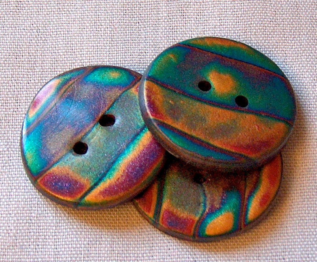 Aurora Borealis Large Buttons - Sewing Buttons -  Handcrafted No.187