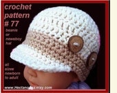 Crochet Hat Pattern - NEWSBOY VISOR CAP num 77 all sizes from newborn baby to adult. ok to sell your finished hats, instant digital download