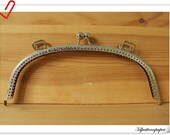 9 1/2 inch (25.5cm) silver sewing purse frame with loops purse making supplies D13