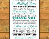 Printable Thank You Wedding Sign - Thank You to our Family