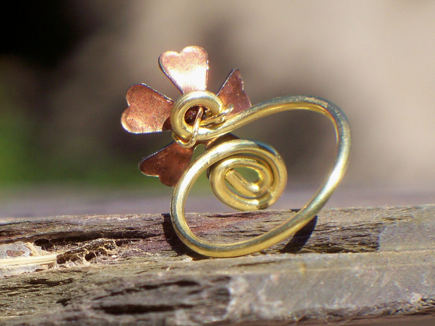Copper Flower Toe Ring