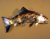 Trout Lake Rainbow Brown Fish Metal Fly Fishing Flyfishing Fisherman Steel River Stream Wall Art Home Cabin Decor