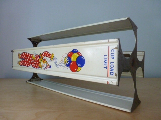Vintage Ice Cream Cone Dispenser Top Clown Graphics