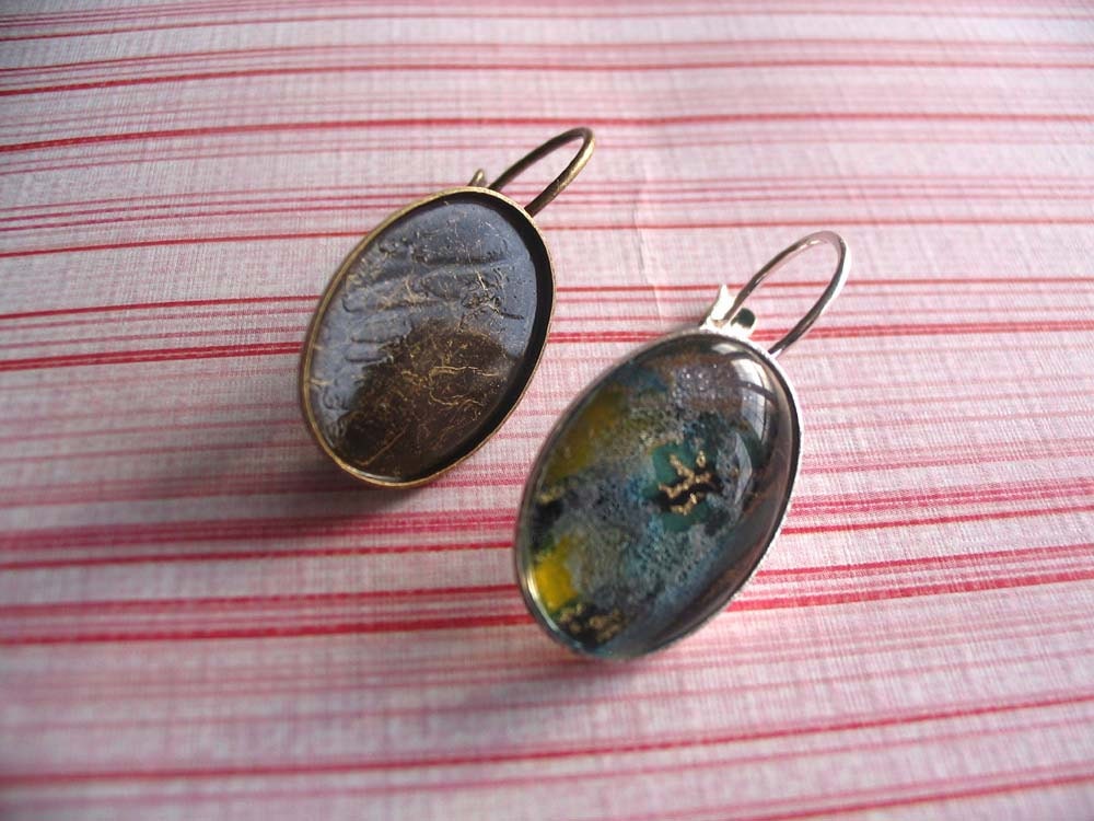 20pk Oval Earring Trays with Glass Domes...Size 18 x 13mm...Make matching earrings to go with your pendants..OET1