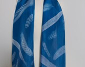 Falling Feathers cyanotype silk scarf