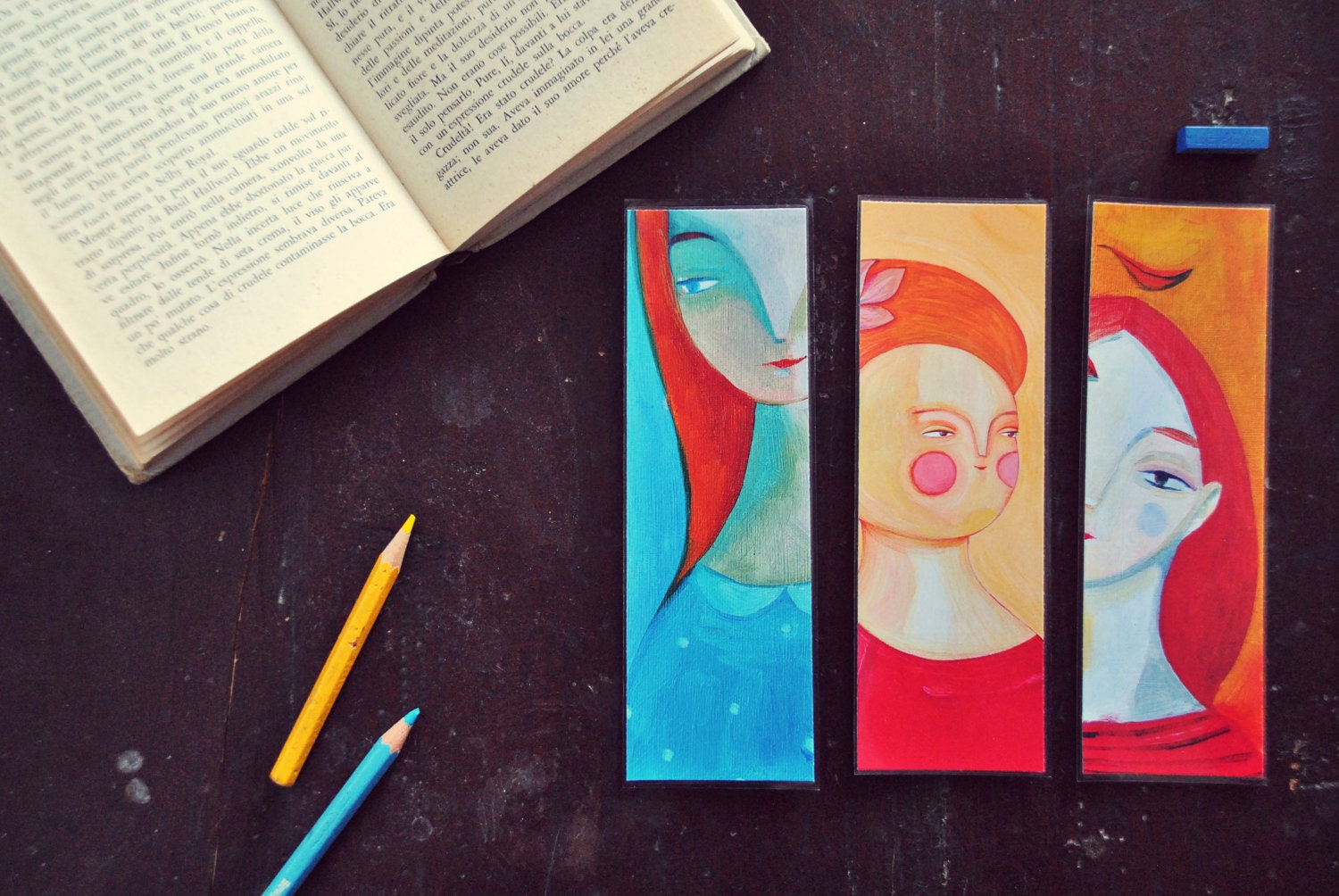 Women illustration bookmarks - set of three - look