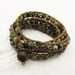 African Turquoise Leather 4x Wrap Bracelet / bohemian green mint natural woodland garden fresh fashion summer spring