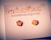 Small Faceted Gems Gold Brass Stud Earrings - Gemma Posts