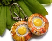 Sunflower Mosaic Tile REVERSIBLE Dangle Earrings